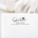 Search for graduation announcement return address labels Black and white