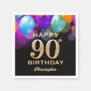 Search for black and gold napkins Happy birthday