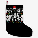 Search for baseball christmas stockings Santa