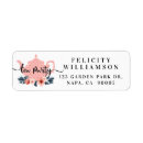 Search for tea party return address labels Watercolor