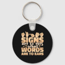 Search for sign language key rings Deaf awareness month