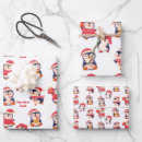 Search for penguin christmas wrapping paper Red