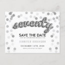 Search for 70th birthday save the dates Glitter