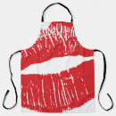 Search for lip print aprons Red