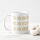 Search for gold snowflakes mugs Christmas pattern