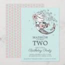 Search for mermaid 2nd birthday invitations Whimsical