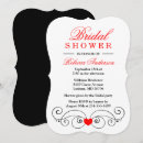 Search for red black white bridal shower invitations Hearts