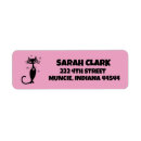 Search for cat silhouette return address labels Pink