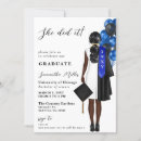 Search for blue and black graduation invitations University