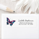 Search for purple butterfly return address labels Whimsical