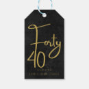 Search for 40th birthday gift tags Black and gold