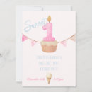 Search for sweet one birthday invitations Cupcake