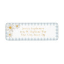 Search for blue gingham return address labels Retro