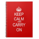 Search for keep calm and carry on notebooks Red