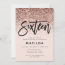 Search for typography sweet 16 invitations Blush pink