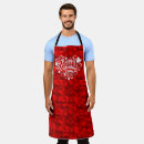 Search for happy valentines day aprons Red
