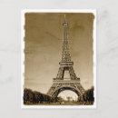 Search for vintage sepia postcards Eiffel tower