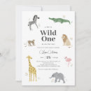 Search for wild one safari animals baby shower invitations Modern