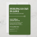Search for lucky in love wedding invitations Four leaf clover