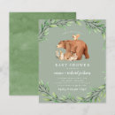 Search for owl baby shower invitations Watercolor greenery