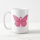 Search for breast cancer pink ribbon mugs Butterfly