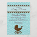 Search for damask baby boy shower invitations Brown
