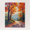Search for autumn leaves puzzles Watercolor
