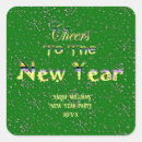 Search for new year square stickers Sparkling