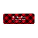 Search for lumberjack return address labels Red and black