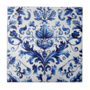 Search for blue white floral tiles Antique