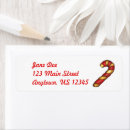 Search for peppermint candy return address labels Candycane