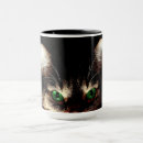 Search for green eyed cat mugs Black