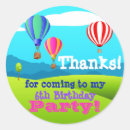 Search for 6th birthday party stickers Thank you