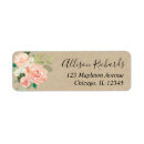 Search for peach floral return address labels Rustic
