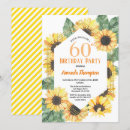 Search for sunflower 60th birthday invitations Watercolor