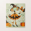 Search for witch on halloween puzzles Cute