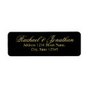 Search for black gold wedding return address labels Rsvp