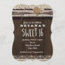 Search for burlap sweet 16 invitations Rustic