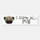 Search for pug love bumper stickers Animals