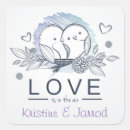 Search for lovebird wedding stickers Purple