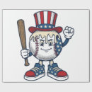 Search for vintage baseball wrapping paper Independenceday
