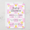 Search for pink and yellow baby shower invitations Retro