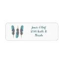 Search for bird feather return address labels Watercolor