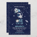Search for space 1st birthday invitations Rocket ship
