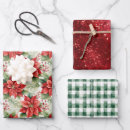 Search for christmas floral wrapping paper Poinsettia