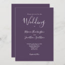Search for white and purple wedding invitations Script font