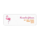 Search for pink flamingo return address labels Simple