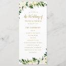 Search for green gold wedding programs Watercolor floral