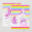 Search for unicorn 2nd birthday invitations Unicorns