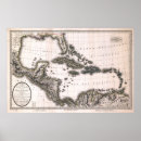 Search for historical map of the caribbean posters Vintage